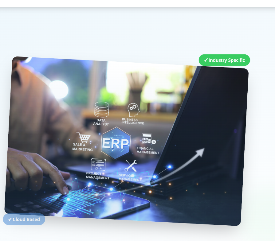 Loom Shakti ERP dashboard on a laptop